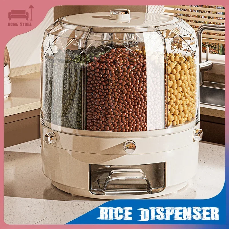 360 Degree Rotating Rice Dispenser Kitchen