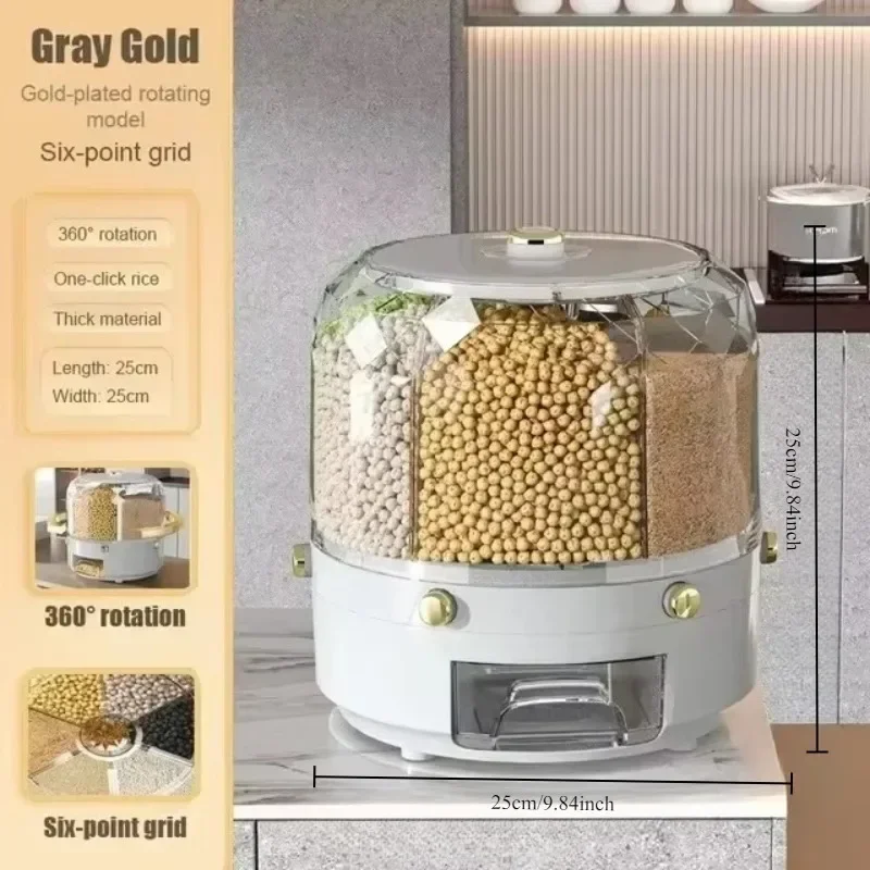 360 Degree Rotating Rice Dispenser Kitchen