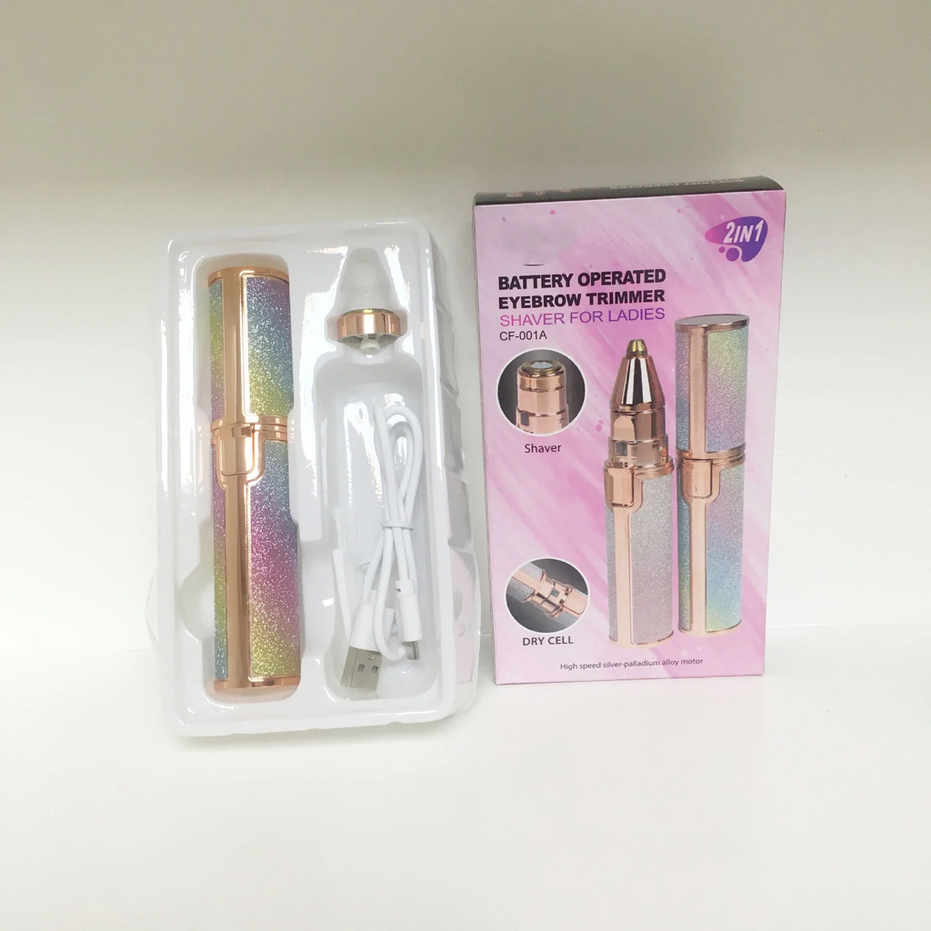 Portable 2 IN 1 Electric Epilator Eyebrow Trimmer Womens