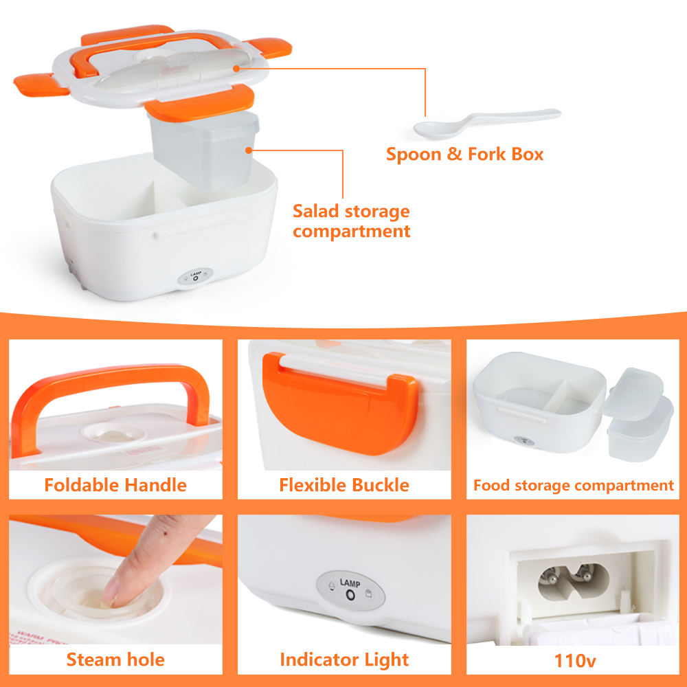 WONDERFUL Electric Lunch Box Food Heater Home Portable Lunch Box